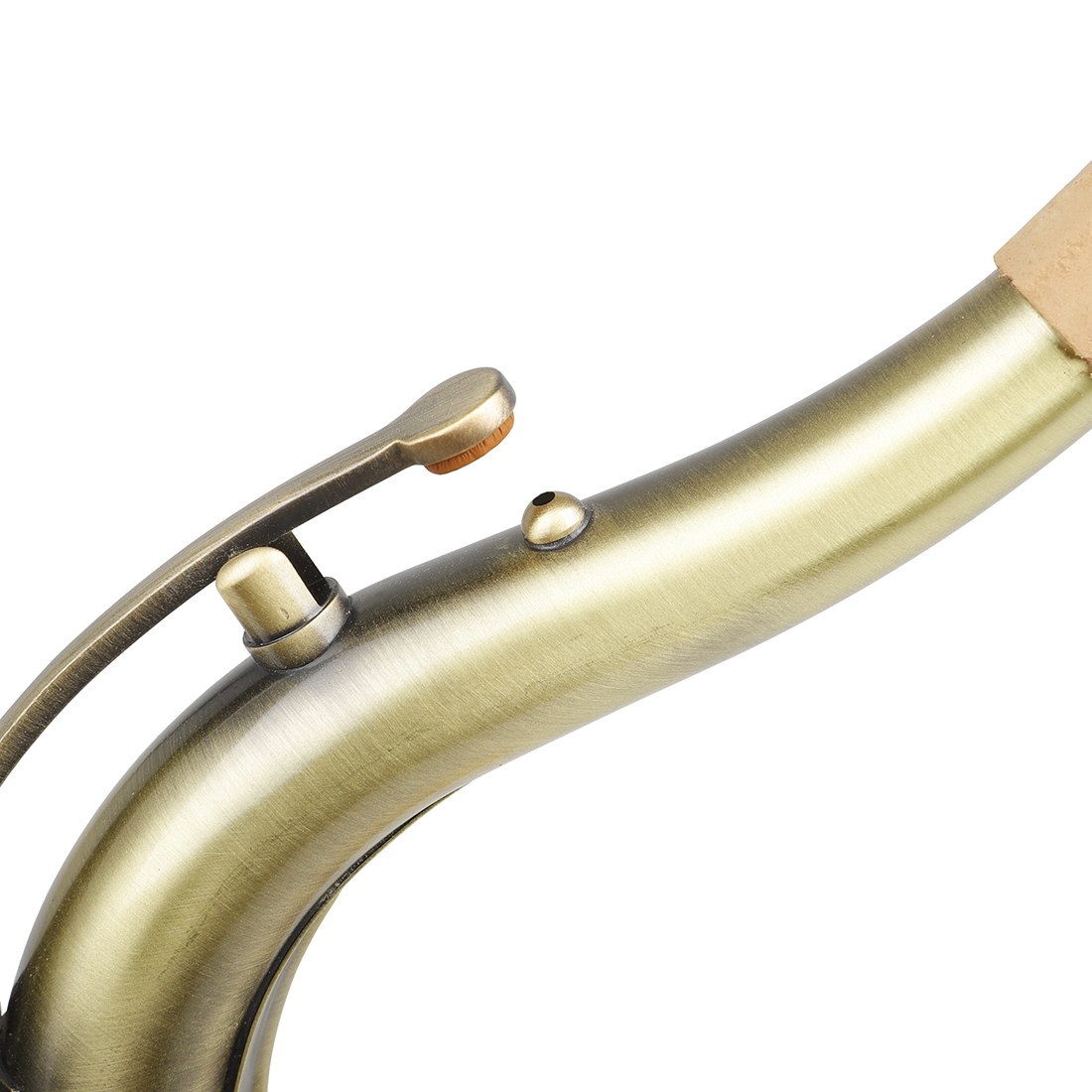 Tenor Low Midrange Baritone Sax Tenon Red Blueness Antique Style Brass Curved Neck for Saxophone Diameter 24.5mm Bronze Color
