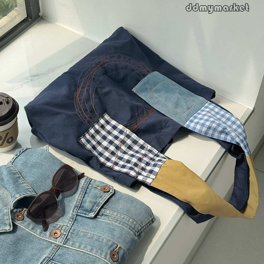 2025 New Casual Loose Feel Patchwork Tote Students, Commuting, Large Capacity Shoulder Bag for Women ddmymarket