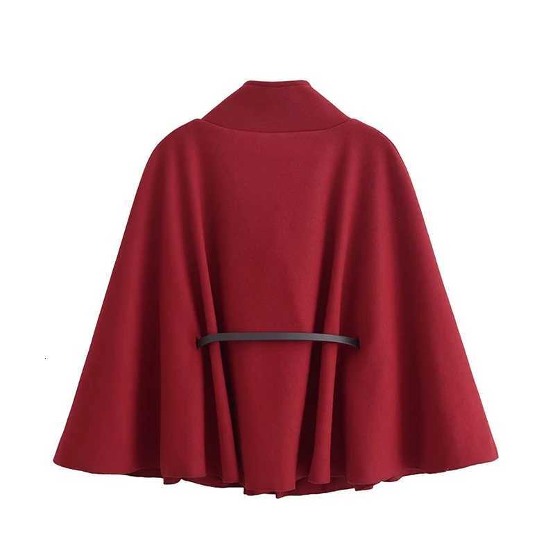 2024 Womens Spring Fashion Cloak with Belt Simple Batwing Sleeves Adjustable Waist Strap Elegant Coat for Ladies Z250813