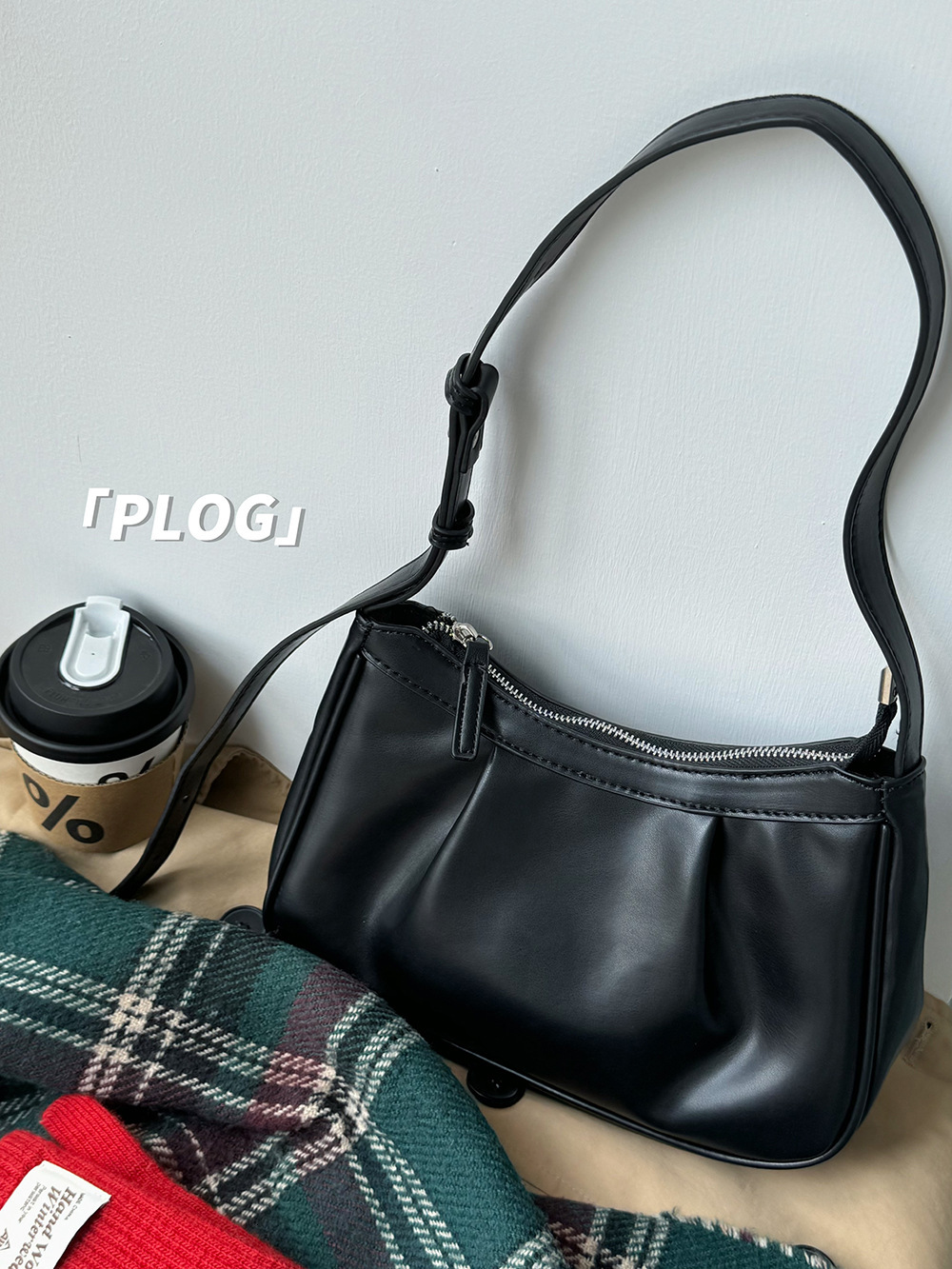 Gentle Style Korean Version Single Shoulder Crossbody Underarm Wrinkled Cloud Dumpling Baguette Women's Bag ddmymarket