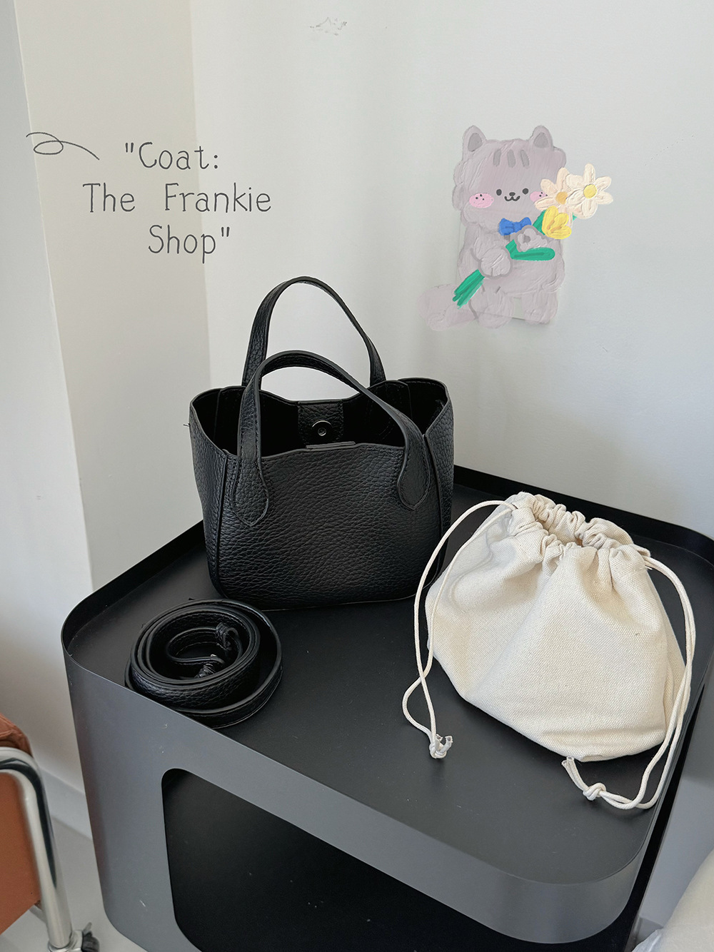 Korean Niche Soft Leather Casual Versatile Lychee Pattern Handheld Basket for Women Multifunctional Crossbody Mini Bucket Bag ddmymarket