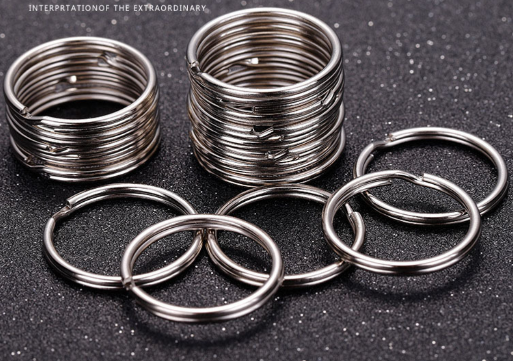 Key Ring Silver Tone Split Key Rings 1.5X25Mm Metal Hook Ring For Diy Keychain Making Handmade Keyrings Chain Holder Jewelry Connectors