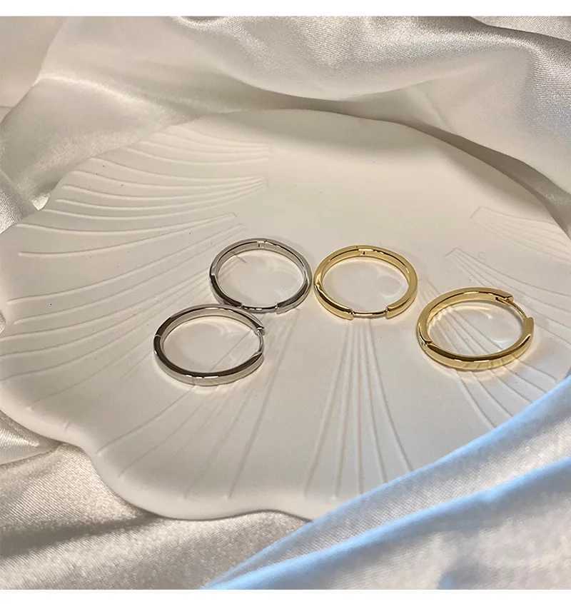 S925 Sterling Silver Circle Hoop Earrings for Women Girl New Geometric Crystal Round Cute Earring Party Jewelry Y250812