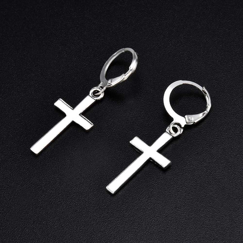 Fashion Men Women Metal Hoop Cross Drop Dangle Ear Studs Earrings Party Punk Earring Jewelry long earrings Y250812