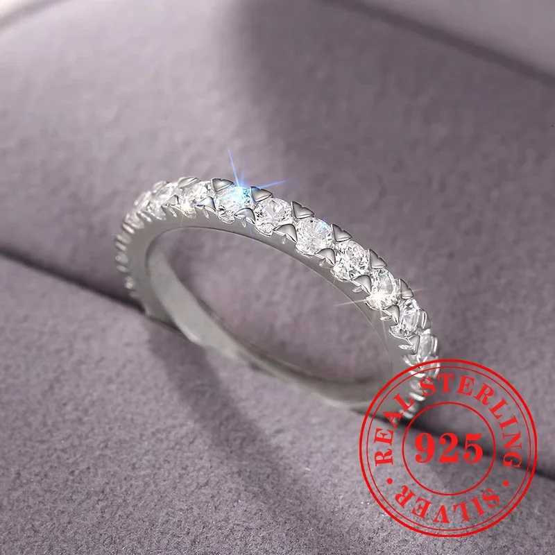 925 Sterling Silver Brilliant Finger Accessory Wedding Fine Jewelry Gifts Sparkling Fully Inlaid Zirconia Rings for Women W250812
