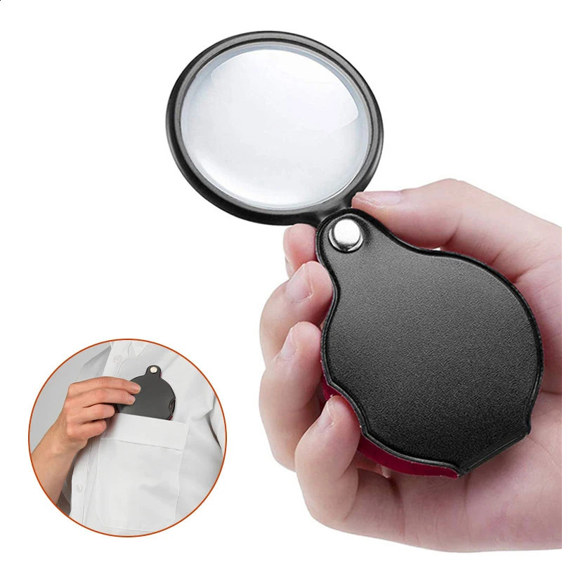 10X Folding Magnifier Portable Handheld Magnifying Glass Lens Mini Pocket Jewelry Reading Loupe Glasses for Elderly 506070mm 250804