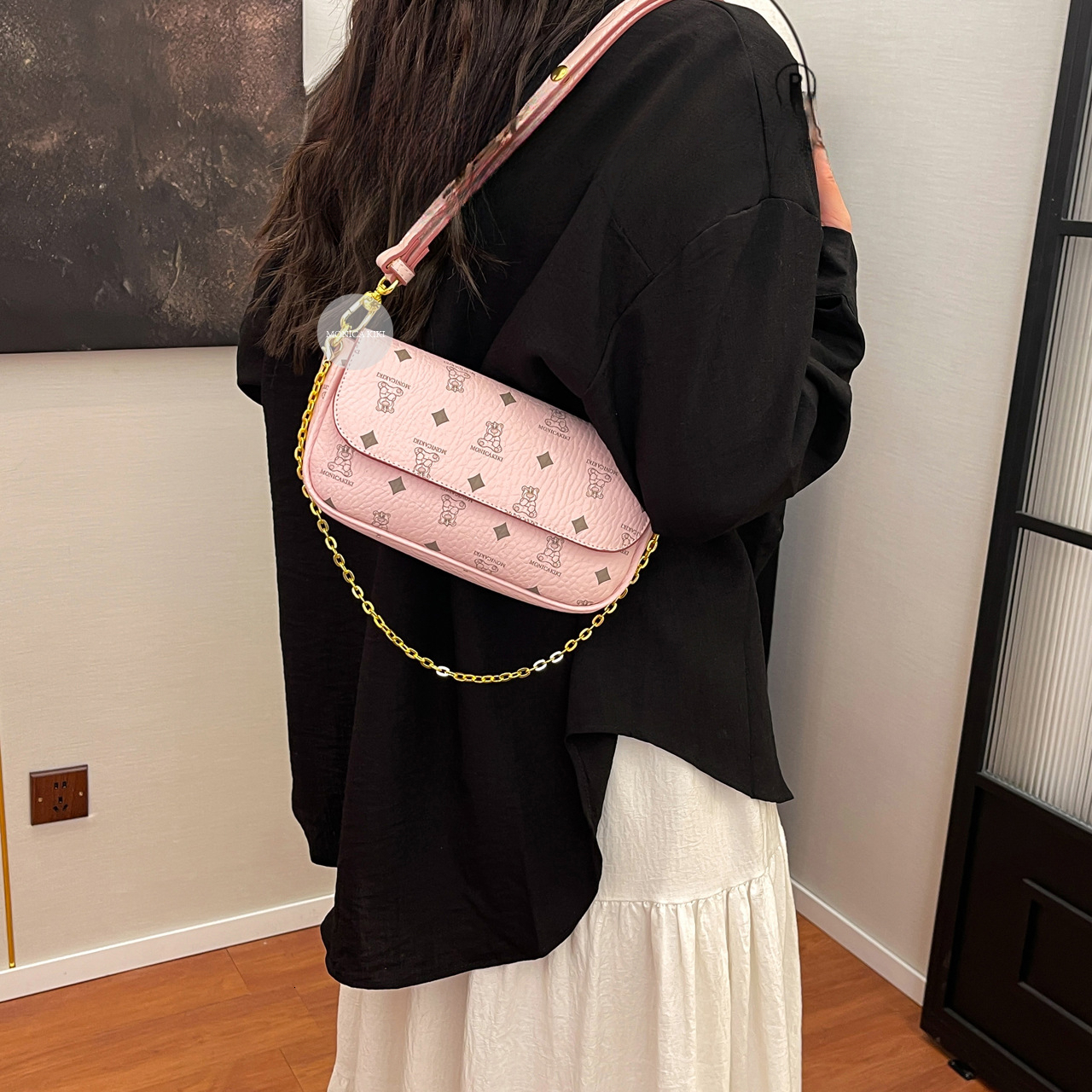 Free Shipping Printed Cute Folding Small Square Handbag 2025 New Women's Designer Armpit Bag Multifunctional Dinner Bag Money Bag Outdoor Vacatio