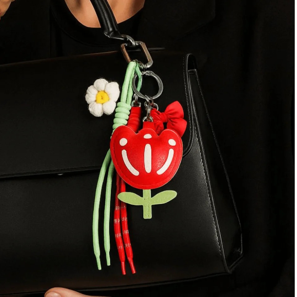 Funny Elegant Starfish Tassel Keychain Alloy Leopard Print Leather Tulip Pendants Cartoon Frog Beaded Bag Pendant Party 250811