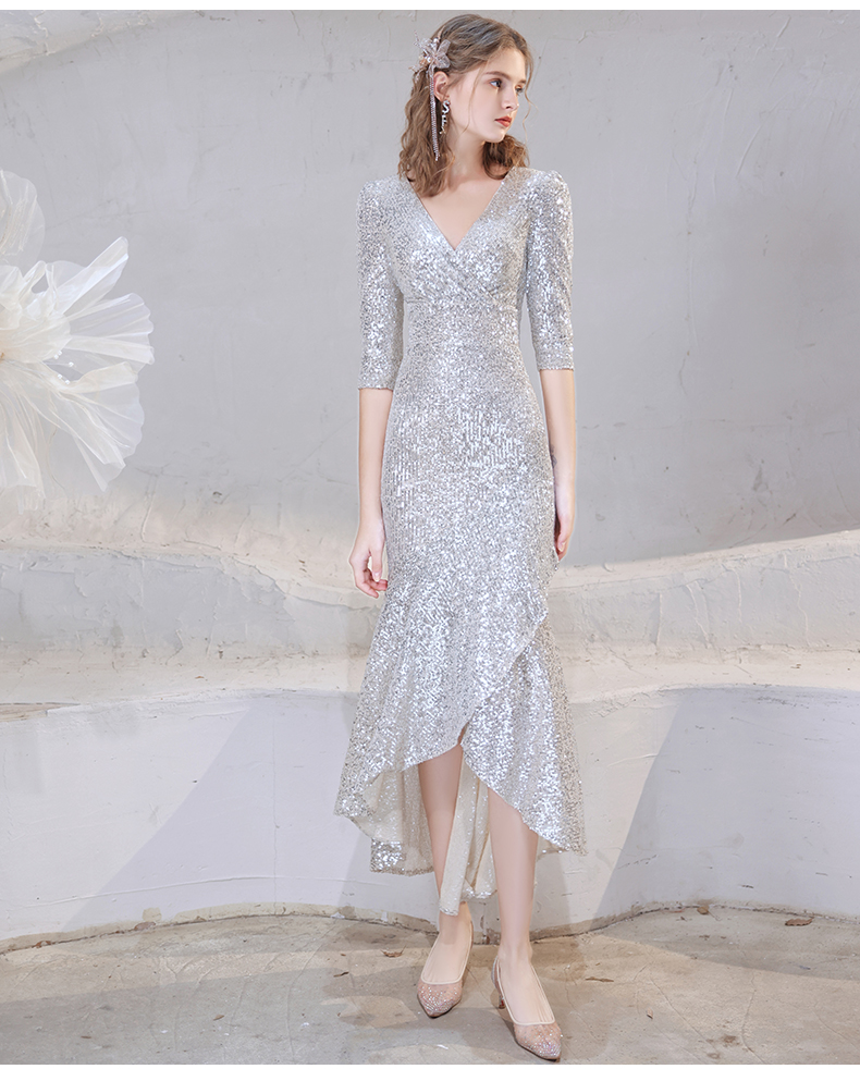 Siery evening 2025 new deep v fishtail temperament celebrity birthday party host Women's dress