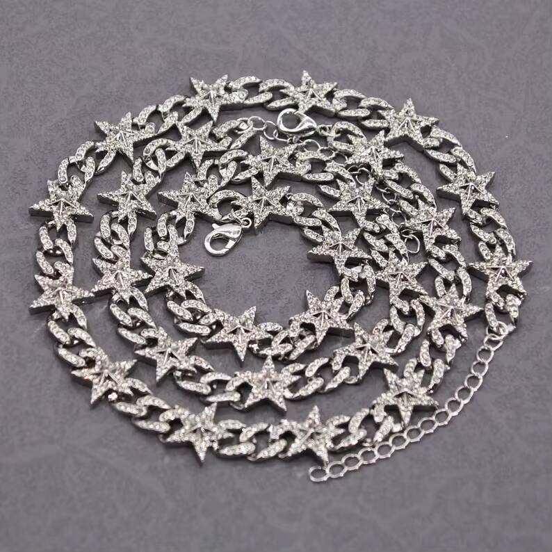 8mm Cuban Link Chain Hiphop Men Cross Charm 925 Sterling Silver Iced Out VVS Moissanite Cuban Chain