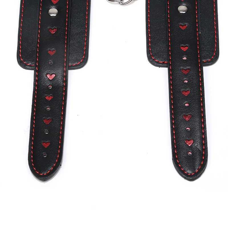 Red Heart Handcuffs Sex Toys Flirt Bondage Boutique Leather Soft Harness BDSM Game Wrist Ankle Restraints Slave Fetish Lover XJ250813