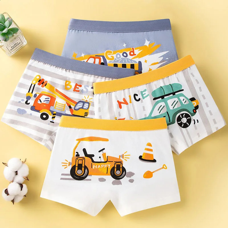 4 PcsLot Children Underwear Cotton Boys Boxers Briefs 314 Years Old Kids Underpants Teens Knickers Breathable Boy Boxer Shorts 250812