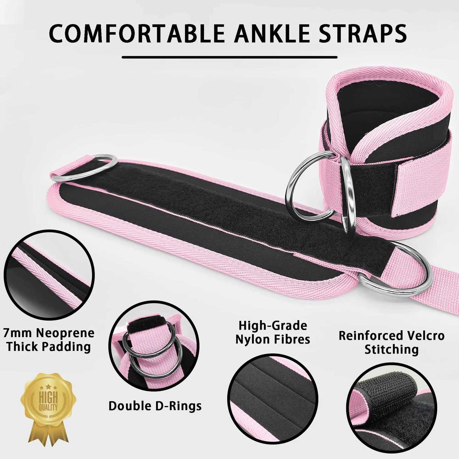 Cable Ankle Straps Double D-Ring Ankle Cuffs For Gym Workouts Glutes Legs Strength Training Brace Support Sport Safety Abductors W250813