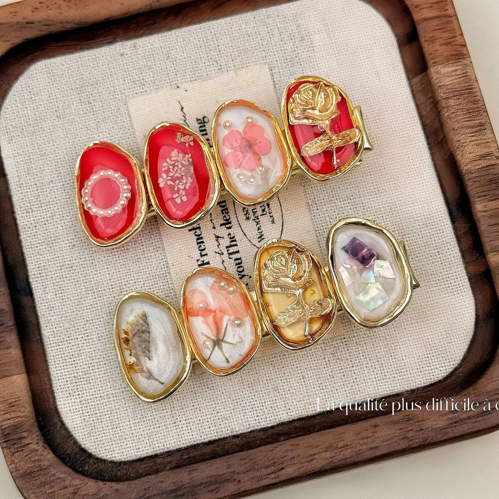 Korean Fashion Flower Shaped Pearl Hair Clips for Women Girls Forest Style Metal Hairpins Hairwear Headband Hair Accessories 250812