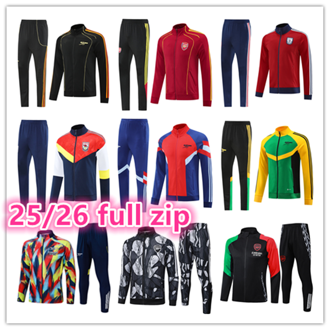 2025 2026 PEPE SAKA aArsenal tracksuit full ZIP JACKET Football soccer KIT 25 26 arsen training suit ODEGAARD THOMAS TIERNEY Transport Men sportswear