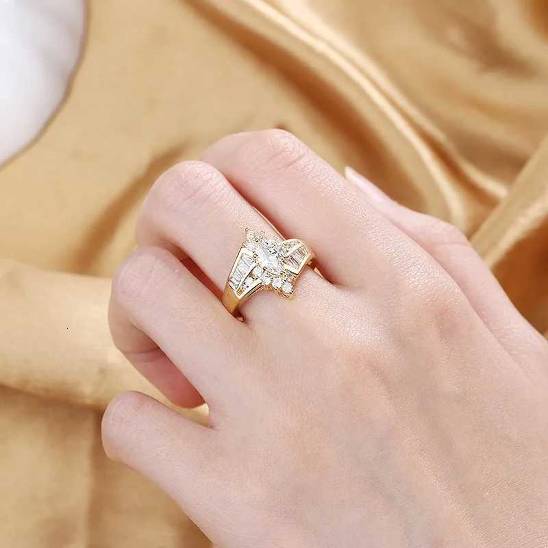 Fashion Couple Rings Women Marquis Cut Crystal CZ Ring Mens Two Rows CZ Stone Stainless Steel Ring Fashion Jewelry For Couples W250812