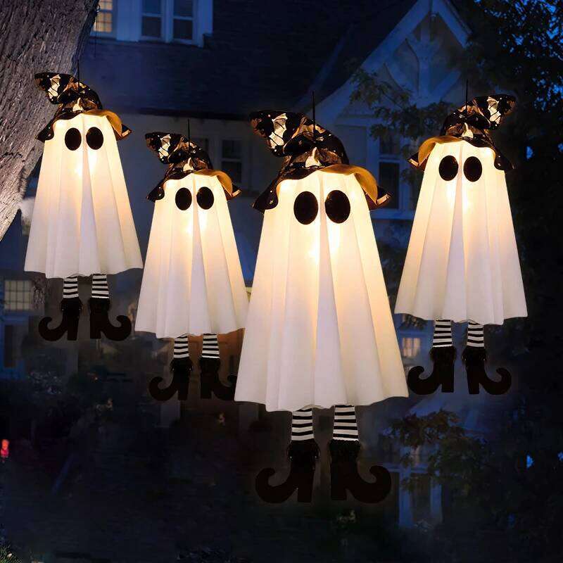1/2/3pcs LED Light Up Witch Ghost for Halloween Party Home Indoor Outdoor Yard Decoration Scary Hanging Ornaments Gift