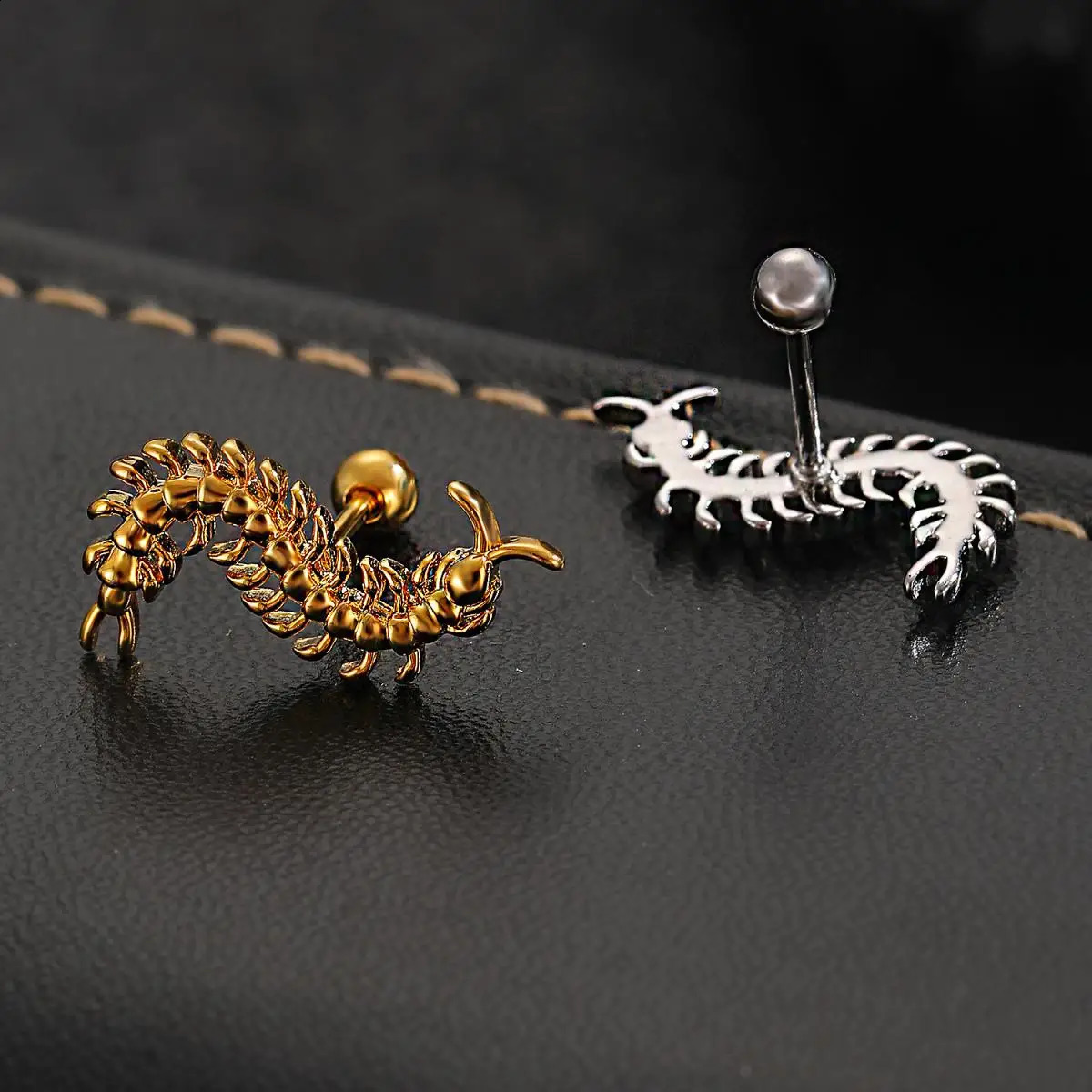 1Pcs Stainless Steel Centipede Cartilage Earring for Women Gothic Punk Helix Tragus Conch Snug Ear Labret Piercing Jewelry Gifts 250812