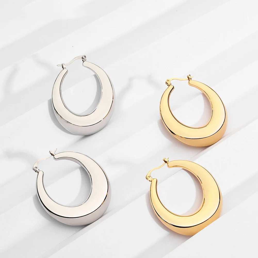 Round Blank Hoop Earrings Gold Color Fashion Jewelry For Women Cute Geometric Circle Hoops Earings Gift Aros Y250812