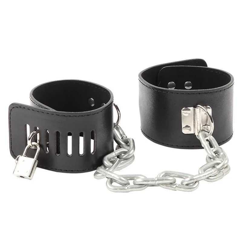 Hard Metal Chain Handcuffs Slave BDSM Wrist Ankle Bondage Cuff Restraints Locking Shackles Erotic Products Sex Toys For Couples XJ250813