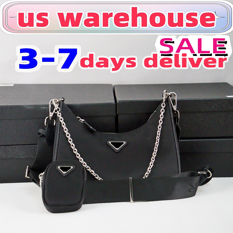 Designer Bag 2005 Hobo Nylon 3 Piece Bag Classic Women's Shoulder Bag Armpit Bag Crossbody Deluxe Handbag Quality Chain Simple Nylon Recycled Fashion Wallet 01