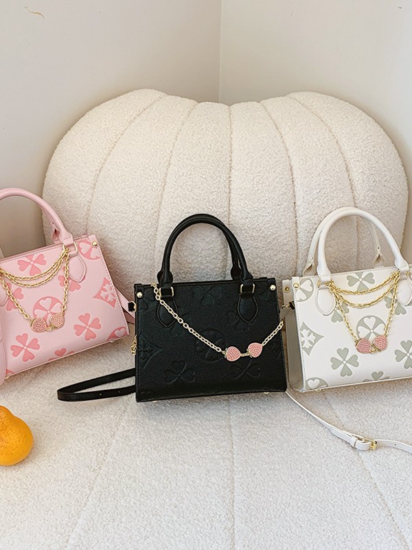 free shipping designer bag new retro printed pink single-shoulder bag with Exquisite pictures