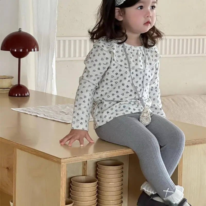 Autumn Baby Girl Long Sleeve Floral Shirts Kids Girls Lapel Blouse Toddler Princess Loose Tops Children Clothes 250812