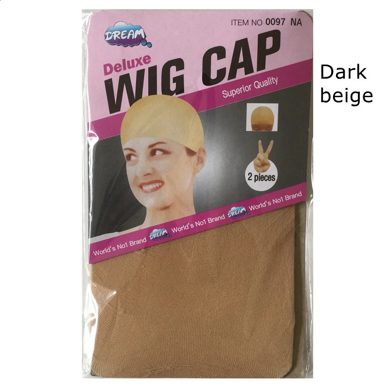 20 pieces 10 packs Wig Cap Wig Nets Stretch Mesh Snood Hair Net Dark Beige Wig Caps 250812