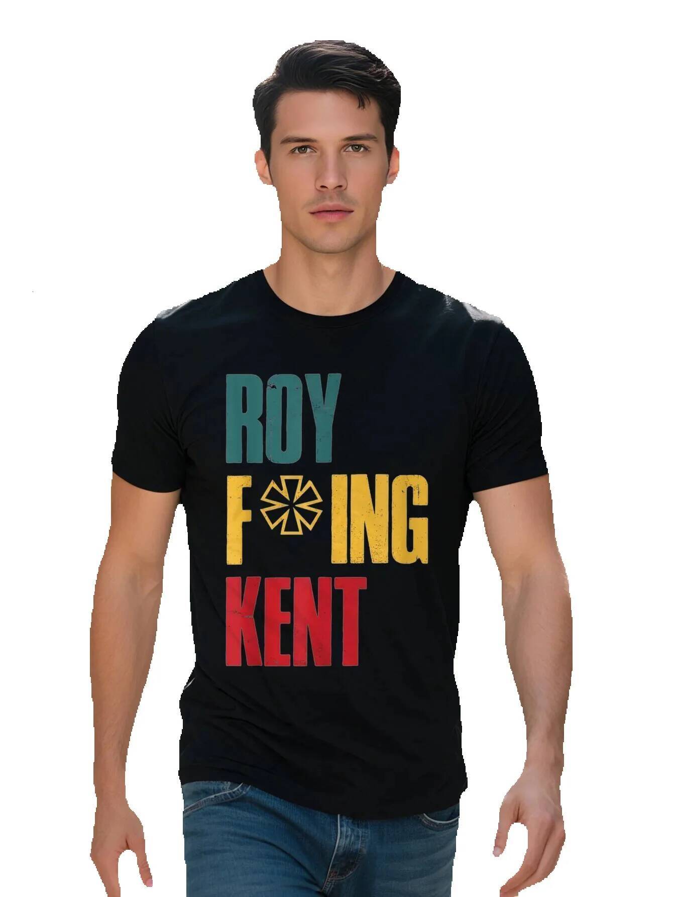 100% Cotton Unisex T-Shirt Roy F King Kent Graphic Print Black Casual Short Sleeve Tee Regular Fit efcc3