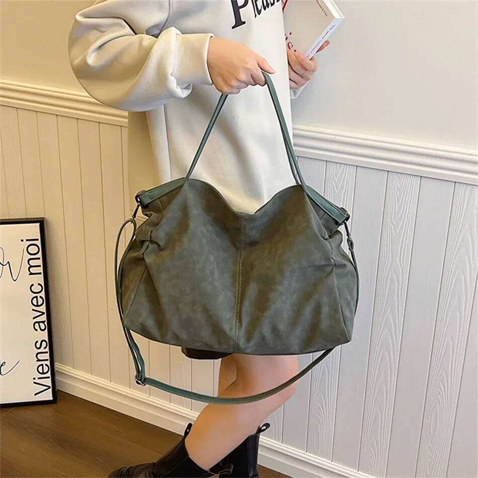 New Suede Casual Trave Handbags Totes Large Size Punk Style Shoulder Bags Shopping Bag For Women