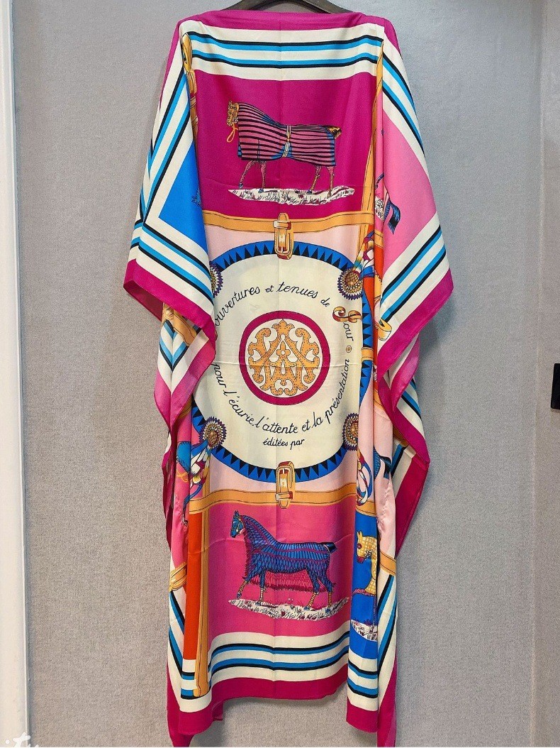 Ethnic Clothing Kuwait Fashion Blogger Recommend Printed Silk Kaftan Maxi Dresses Loose Summer Beach Bohemian Long Dress For Lady