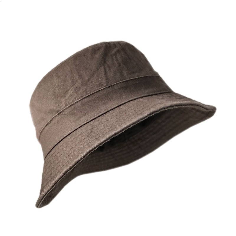 2024 Big Head Plus Size Bucket Hat for Men Pure Cotton Bob Panama Fisherman Hat Korean Man Women 59cm 60cm 62cm 63cm Sun Hat 250107