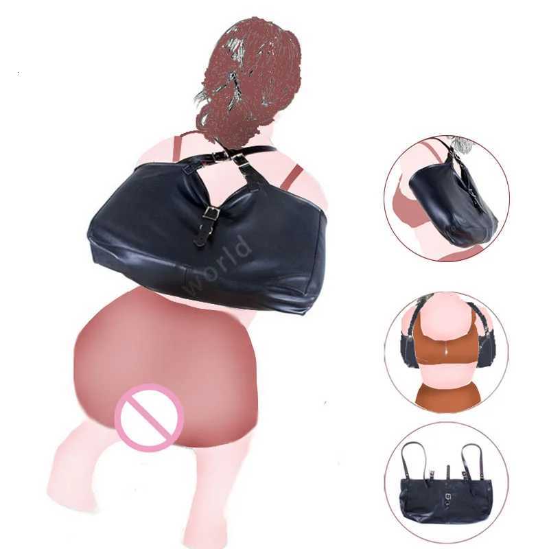 Handcuffs Bondage Leather Arm Binder Restraint Straight Jacket Crossed Arms Back Bag BDSM Slave Lockable Gloves Erotic Sex Toys XJ250813