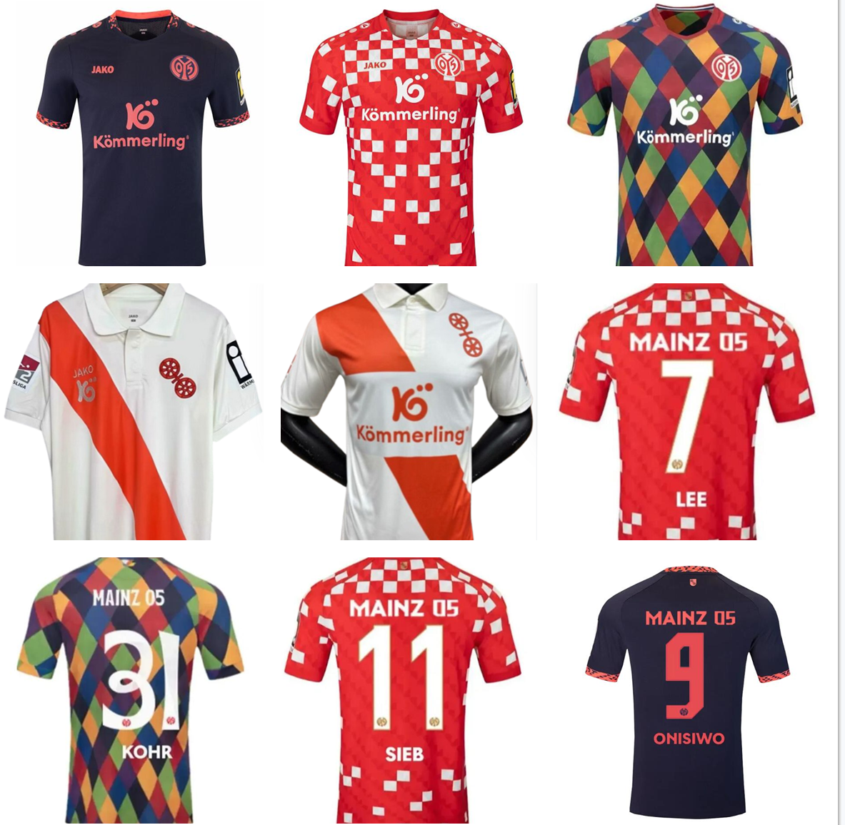 25 26 Mainz 05 soccer jerseys 2025 2026 Fortuna ONISIWO BURKARDT SIEB KOHR NEBEL WEIPER CACI SANO JENZ camiseta national team ONISIWO VERMEU Football Shirts