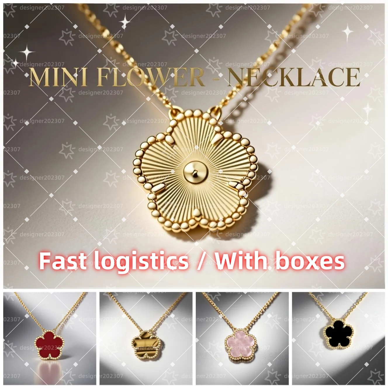 Necklace designer necklace luxury necklace four leaf clover plant designer jewelry metal letter charm women necklace valentine's christmas gifts high quality box