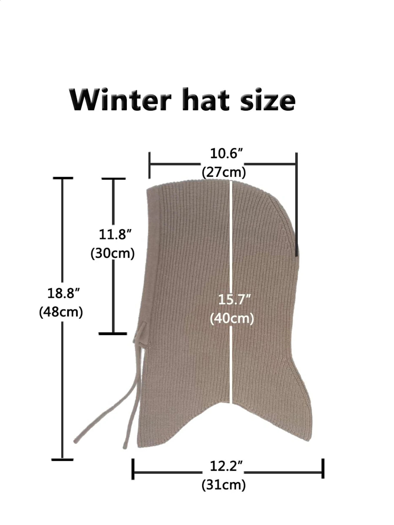 Cashmere Knitted Balaclava Hat For Women Wintet Soft Warm Wool Beanie Scarf Hooded Skullies Collar Neck Face Protect Bonnet 250808