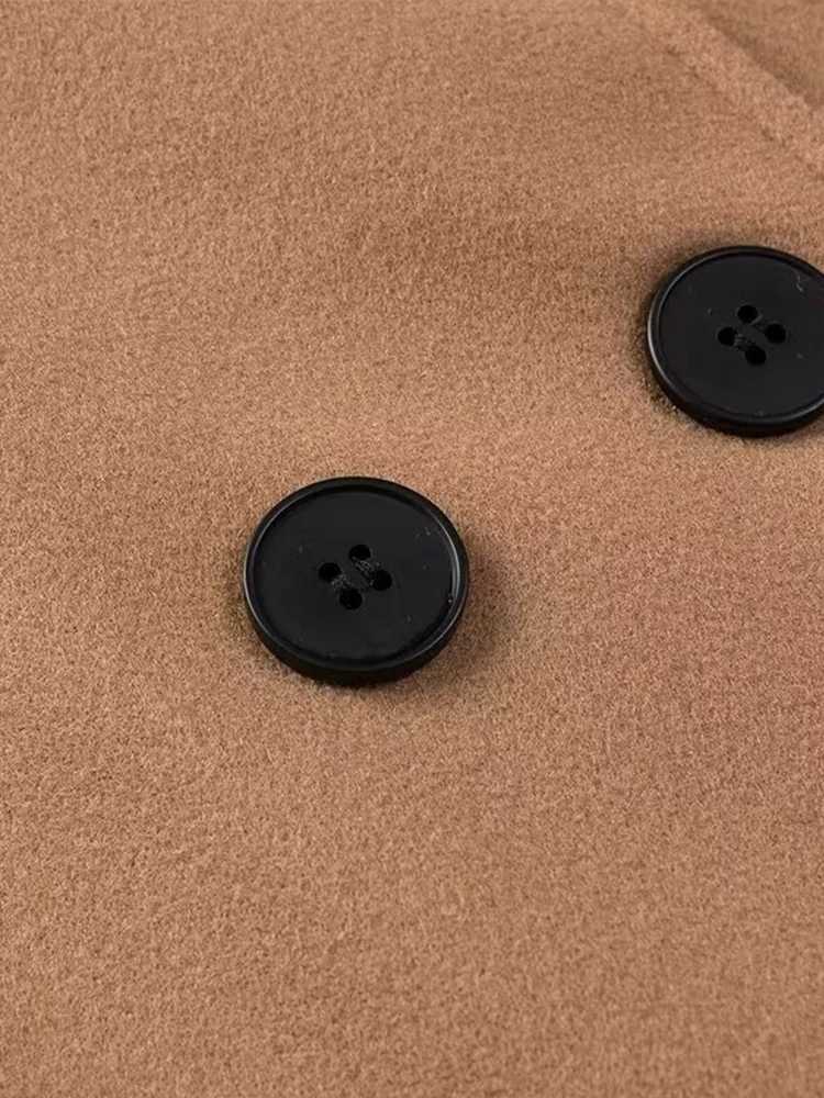 New Autumn Womens Clothing European and American Style French Design Sense Fashionable Versatile Casual Style Long Woolen Coat Z250813