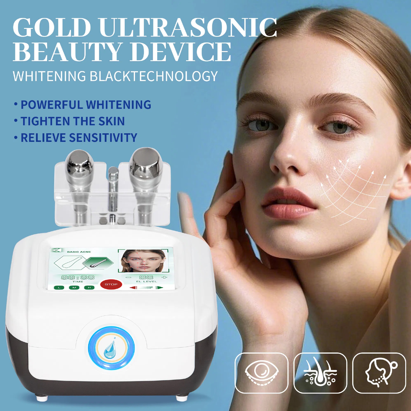 Desktop Ultrasonic Skin Care Instrument Tightening Lifting Acne Removal Fat Reduction Whitening