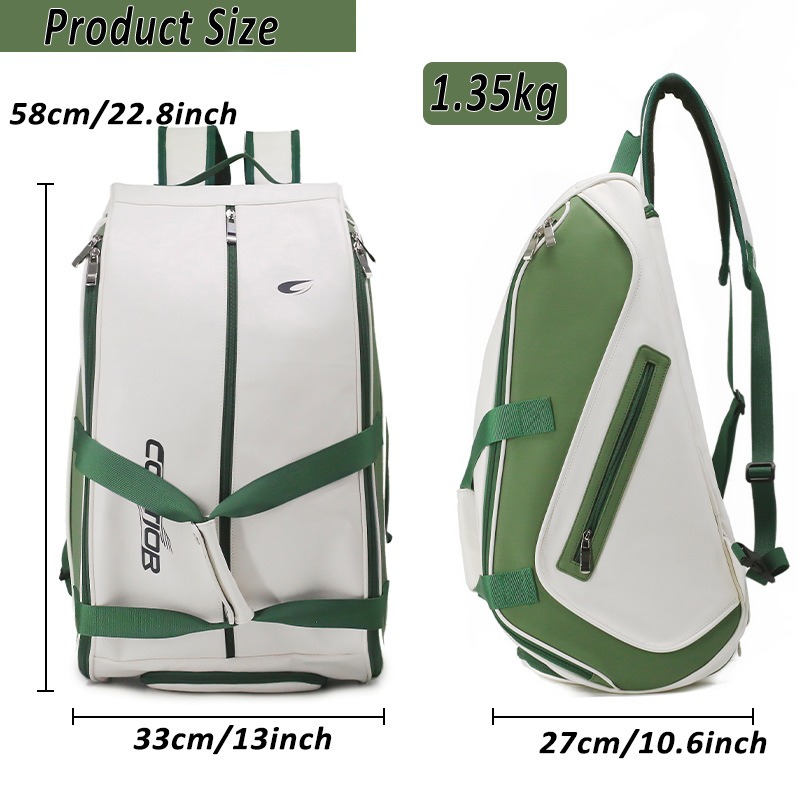 Pickleball Bag Padel Racket Backpack Large Capacity for Men Women Separate Waterproof Shoes Compartment Pickleball Accessories -Pockets Fits 2 to 4 Pa