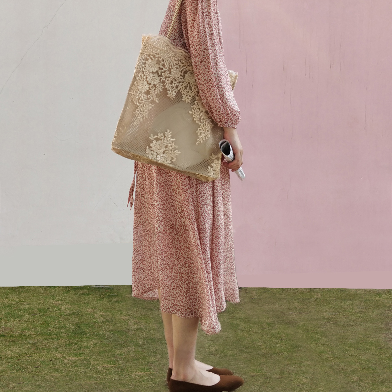 2025 Dongdaemun Summer Lace Fairy Embroidery Single Shoulder Women's Korean Large Capacity Hollow Shopping Bag ddmymarket