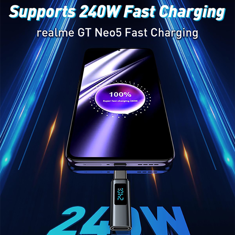 High-Speed 40GBPS USB Type-C Charger Connector - Supports Up To 240 Watts of Quick Charge Output