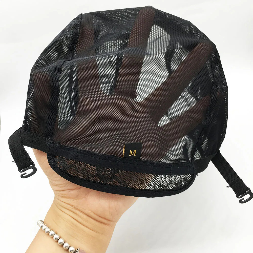 U Part Wig Cap Black Hairnet Wig Caps For Making Lace Wigs Weaving Cap With Adjustable Strap Wig Making Tools 250812