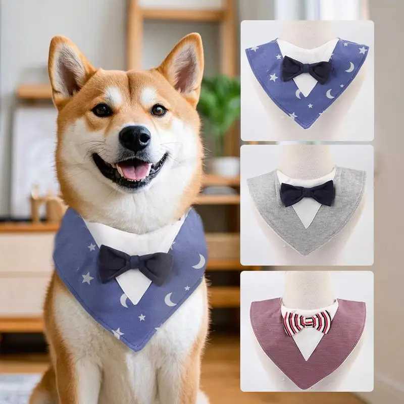 Dog Wedding Outfit Stylish Formal Dog Tuxedo Formal Dog Wedding Attire Funny Collar Bandana Accessories For Birthday Parties XJ250813