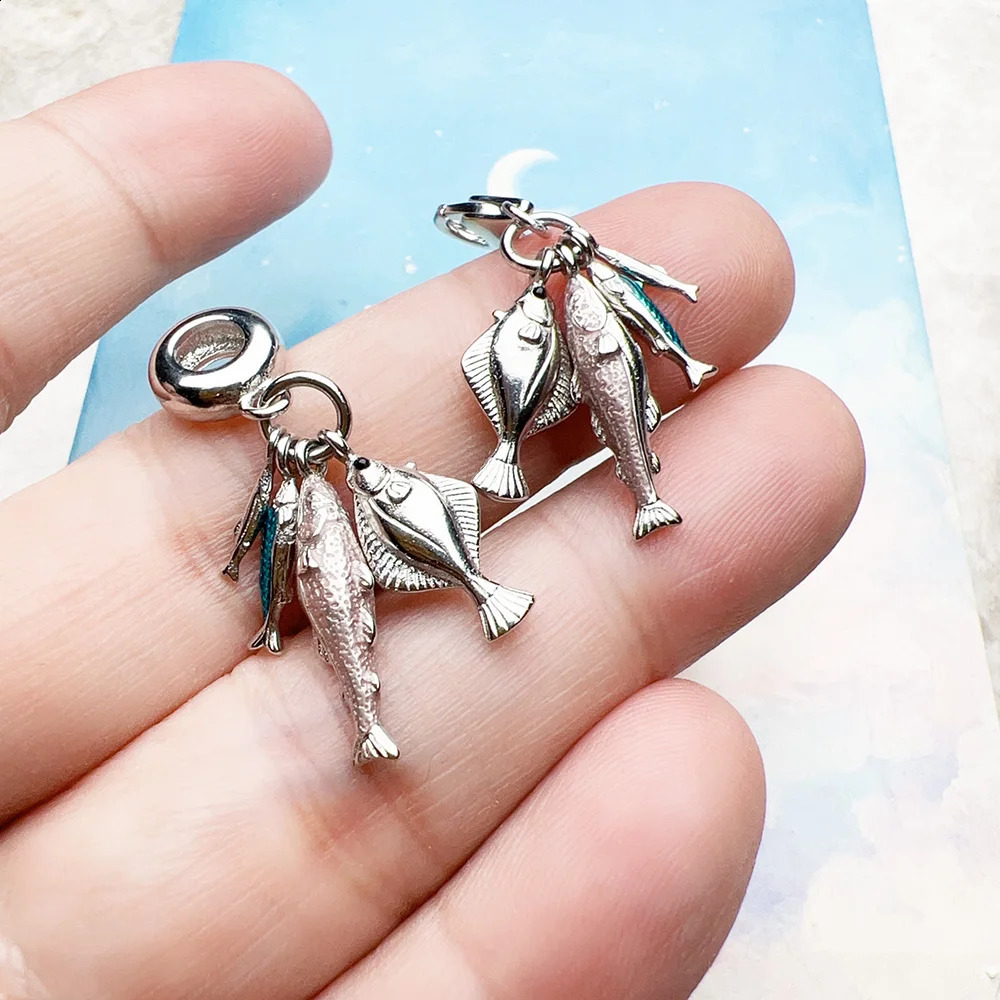 Charm Pendant Fishes Spring Men Women Trendy 925 Sterling Silver Jewelry Accessories Lucky Gift 250807