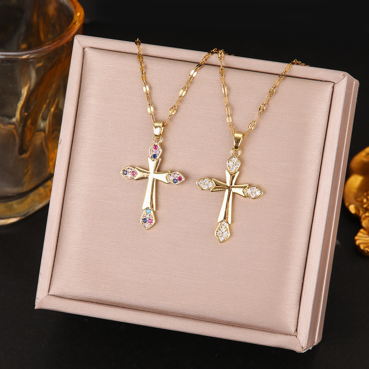designer necklace Jewelry Necklaces Pendants Pendant Necklaces Lockets Strands Tennis Chokers Chains Simple Diamond Gold Necklace Faith Cross Jewelry 