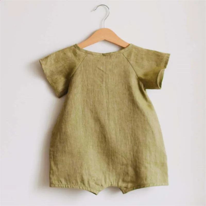 Linen Cotton Baby Boys Rompers Summer Infant Bodysuit Casual born Girls Jumpsuit Toddler Overalls 024m 250812