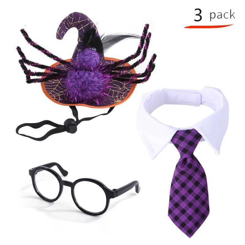 Halloween Pet Dog Scarf Hat Set Pumpkin Skull Pet Dog Bandanas Dogs Cats Funny Festive Set Pet Supplies Party Photography PropsXJ250813