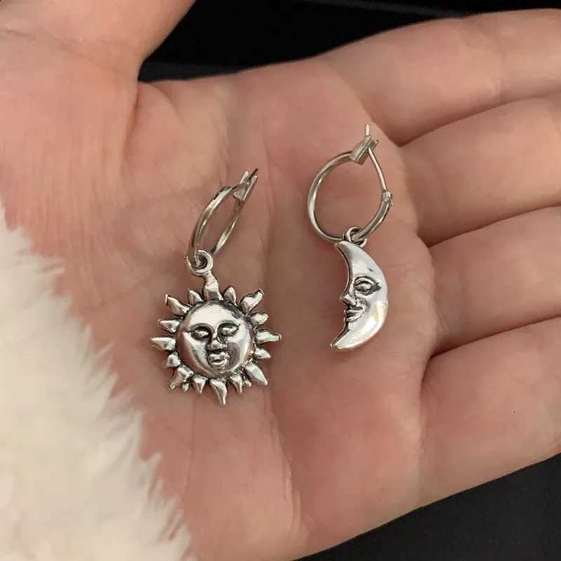 New/Pentagram Crescent Goddess Black Birthstone Earrings Celestial Gothic Jewelry Sun/Moon Jewelry Y250812