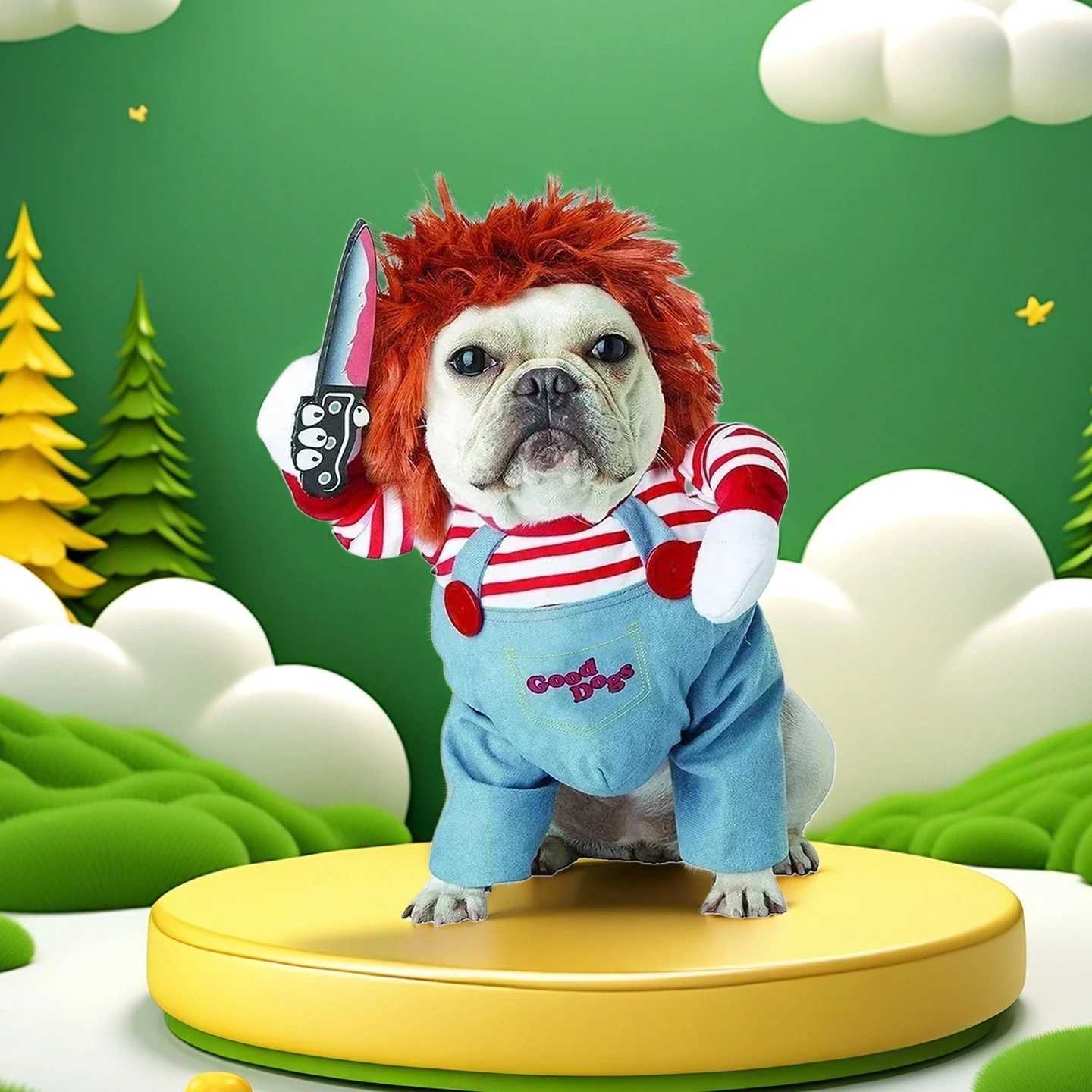 Funny Chucky Dog Clothes Halloween Christmas Party Costume for Small Medium Large Dogs Cosplay Outfit XJ250813