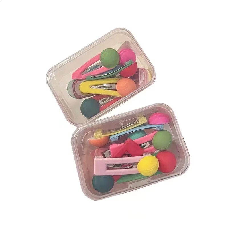 Colorful Sugar Beans Kids BB Hair Clips Candy Tone Sweet Cute Beaded Hairpins for Little Girls Side Bangs Clips 250812